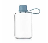 IDIDG Flat Water Bottle Travel Flask Portable 8.2 oz BPA Free Tritan Square Water Bottle Leakproof Slim for Purse Travel Pocket Sports Fitness (Blue, 8.2 OZ)
