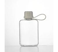 IDIDG Flat Water Bottle Travel Flask Portable 8.2 oz BPA Free Tritan Square Water Bottles Leakproof Slim Water Bottle for Purse Travel Pocket Sports Fitness (Grey, 8.2 OZ)