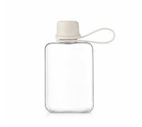 IDIDG Flat Water Bottle Travel Flask Portable 8.2 oz BPA Free Tritan Square Water Bottles Leakproof Slim Water Bottle for Purse Travel Pocket Sports Fitness (White, 8.2 OZ)