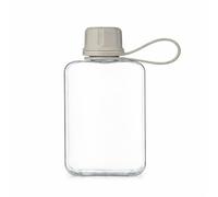 IDIDG Flat Water Bottle Travel Flask Portable 8.2 oz BPA Free Tritan Square Water Bottles Leakproof Slim Water Bottle for Purse Travel Pocket Sports Fitness (Grey, 8.2 OZ)