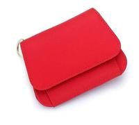 IDIDG Small Wallet for Women Genuine Leather Keychain Wallet RFID Blocking Card Case Slim Tri-Fold Wallet with Coin Pocket (Red)