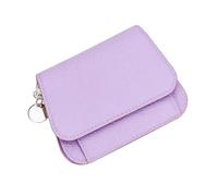 IDIDG Small Wallet for Women RFID Blocking Genuine Leather Slim Keychain Wallet Tri-Fold Card Case with Coin Pocket (Light Purple)