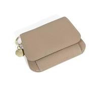 IDIDG Small Wallet for Women RFID Blocking Genuine Leather Slim Keychain Wallet Tri-Fold Card Case with Coin Pocket, Grey, Minimalist
