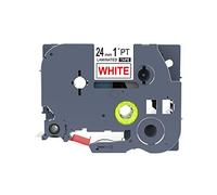 IDIK 24mm Red on White Label Tape TZ 252 Tze 252 Compatible for Brother P-Touch Printer