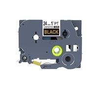 IDIK Brother P-Touch Compatible 24mm 8m Label Tape TZ354 Tze 354 Gold on Black