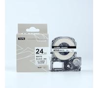 IDIK LC-6WBN (ST24SW) Black on White Flexible and Durable Vinyl Industrial Label Tape, Compatible for EPSONLabelWorks LW300 LW400 LW600P LW700 Label Maker, 1" (24MM) Wide, 26.2 ft