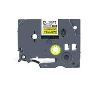 IDIK TZe-C31 Fluorescent Black On Yellow Adhensive Label tape12mmX5m Compatible Brother P-Touch Label Printer PT-D200