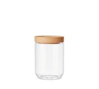 KitchenCraft Idilica Glass Storage Jar with Beechwood Lid, 500ml in Clear Kitchencraft Clear