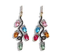 Idin Jewellery Multicoloured Teardrop Crystals Art Deco Vintage Inspired Drop Earrings