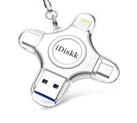 iDiskk 128GB lightning USB Photo Stick for iPhone 4 in 1 iPhone Photo stick,Backup storage for iPhone work with latest iPhone 17/16/15/14/13/12/11 and USB-C device Mac and PC
