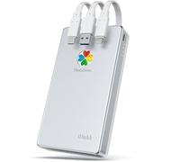 iDiskk App-le Certified 500GB iPhone External Hard Drive,iPhone external storage to backup Videos/Photos/Files for iPhone15/16/17/iPad/Mac/PC and USB-C Android Phones(Silver Metal)