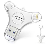 iDiskk MFi Certified 256GB 3 in 1 TYPE-C Photo Stick for iPhone Lightning Memory Stick for iPad iPhone Storage compatible with USB-C mobile Latest iOS Mac PCs and iPhone/iPad USB Flash drive