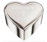 iDIY Gifts for Girl - Personalized Baptism Gifts for Women, Christening Gifts for Girls, baby shower gifts, Baptism Jewelry Box Keepsake with Cross, Name & Date