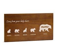 iDIY Mothers-Day-Gifts for MUM:Personalised-Gifts,11'' Customised Mama Bear & Cubs Sign Birthday Gifts for MUM from Daughter/Son（four bears）