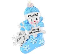 iDIY Personalised Baby First Christmas Ornament 2023:Snow Baby Blue Ornament, Decorative Hanging Ornaments, Keepsake for New Born Baby (Blue)