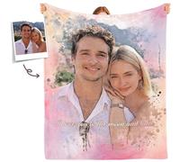 iDIY Personalised Blanket-AI Custom Blanket with Photo and text Personalised Gifts Valentines Gifts for Him Her Valentines Boyfriend Girlfriend Couple Birthday Anniversary