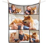 iDIY Personalised Blanket - Custom Photo Gift for Adults, Her, Girlfriend, Mum, Dad - Valentine's Day and Birthday Present With 6 Photos