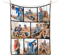 iDIY Personalised blanket with photo text- personalised gifts, custom blanket, personalised photo blanket, gifts for father for him&her, 8 photos