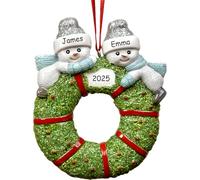 iDIY Personalised Christmas Baubles - Handcrafted Family Christmas Decorations - Custom Engraved Names & Year - Premium Resin - Couple