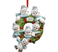 iDIY Personalised Christmas Baubles - Handcrafted Family Christmas Decorations - Custom Engraved Names & Year - Premium Resin - Family of 6