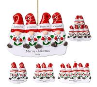 iDIY Personalised Christmas Ornaments 2024 - Family of 4 Gnomes Custom Names Ornaments for Trees