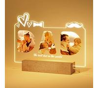 iDIY Personalised Gifts for Dad - Fathers Day Light Up Photo Album Gifts, Customised Lamp with Photo and Text, Thoughtful Dad Birthday Presents from Daughter Son