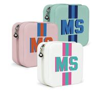 iDIY Personalised Jewellery Box - Custom Shadow Initial Travel Jewelry Case, Birthday, Bridesmaid, Mother's Day - Monogrammed Gifts for Women