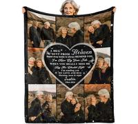 iDIY Personalised Memorial Blanket with Photo and Text - Ships Next Day - Customised Photo Memorial Blanket for Remembering Loved Ones - In Loving Memory Gifts for Family, Friends & Pets