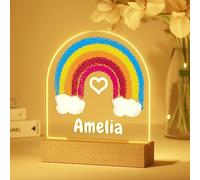 iDIY Personalised Night Lights for Kids - Customised Baby Baptism Gifts, Christening Gifts, Newborn, Baby Birthday Present, Rainbow