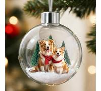 iDIY Personalised Pets Christmas Bauble with Photo - Custom 3D Picture Ball Decoration for Christmas Trees - Acrylic Hanging Snow Globe - Puppy Cat Keepsake Xmas Ornaments for Pet Lovers