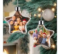 iDIY Personalised Photo Christmas Bauble - Double-sided Printing, Custom Xmas Tree Decorations, Picture Ornaments, Photo Gifts