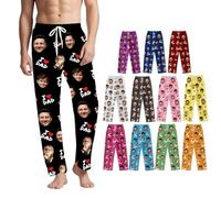 iDIY Personalised Pyjamas with Photo, Custom Pajamas Pants, Personalised Gifts for Men, Dad, Husband, Grandpa