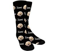 iDIY Personalised Socks with 3 Photos and Text-Funny Custom Socks,Personalised Gifts for Men,Women,Photo Gifts for Birthday,Valentine's Day,Christmas