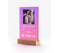iDIY Personalised Spotify Plaque Gift with Photo and Light - Colorful Custom Song Album Cover Art Acrylic - Customised Photo Music Plaque - Original Decorative Gift for Couple Anniversary, M