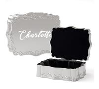 iDIY Personalized Baby Gifts - Customized Jewelry Keepsake Box with Custom Engraved Name or Message, Baptism Gift Christmas Gifts Baby Girl Gifts for Wife, Daughter, Rectangle-Shaped-Name