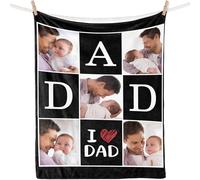 iDIY Personalized Dad Blanket, Custom Photo Blanket-a Heartwarming Gift from a daughter, son, or wife to Dad, perfect for Father's Day