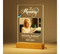 iDIY Personalized Memorial Gifts - Custom Photo Lamp, in Loving Memory Picture Frame Loss of Loved One, Memorial Plaque Night Light with Photo, Condolence Sympathy Bereavet Gifts Loss of Family