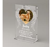 iDIY Personalized Pet Memorial Gifts - Custom Rainbow Bridge Pet Loss Gifts with Picture, Dog Memorial Plaque, Cat Memorial Photo Frame Sympathy Gifts, Pet Remembrance Gift in Memory of Dog Cat