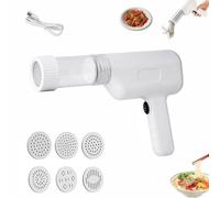 Idiyappam Maker Electric,2025 New Handheld Electric Pasta Maker,Rechargeable Cordless Pasta Maker Machine,Multi-Function Noodle Pressing Machine,with 6 Pasta Moulds,Easy Assembly & Cleaning (White)