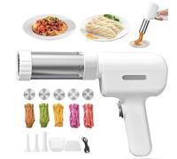 Idiyappam Maker Electric, 2026 New Summer Snow Idiyappam Maker, Handheld 5-in-1 Automatic Noodle Makers Machine, Cutters and Sausage Stuffing Tube, with 5 Noodle Molds (White)