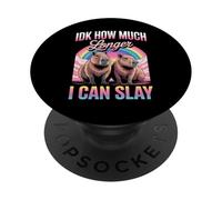 IDK How Much Longer I Can Slay Capybara Rainbow Meme Women PopSockets Adhesive PopGrip