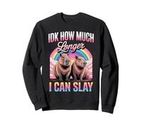 IDK How Much Longer I Can Slay Capybara Rainbow Meme Women Sweatshirt