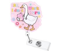 IDK, I Just Work Here Funny Nurse Badge Reel, Cute Silly Goose Retractable ID Badge Holder, Name Tag Badge Clip for RN LPN CNA OPD ER ICU Pediatrics Nursing Student Teacher Office Workers, Nurse Gifts