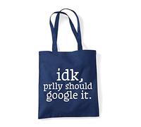 IDK I should probably google it lazy statement [CM17FLS] tote shopping bag - Navy