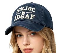 IDK IDC Idgaf Hat for Men Women | Vintage Distressed IDK IDC Idgaf Hat | Old Dad Classic Dad Hats | Cool Baseball Cap Cotton Breathable Adjustable for Golf Running Sports Outdoor, Dads Gift Navy Blue