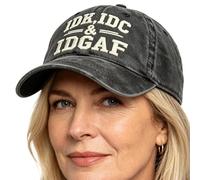 IDK IDC Idgaf Hat for Men Women | Vintage Distressed IDK IDC Idgaf Hat | Old Dad Classic Dad Hats | Cool Baseball Cap Cotton Breathable Adjustable for Golf Running Sports Outdoor, Dads Gift Black