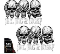 IDK, IDC & IDGAF Skull-Themed Car Decal (2PCS)