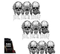 IDK, IDC & IDGAF Skull-Themed Car Decal (3PCS)