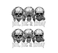 IDK, IDC & IDGAF Skull-Themed Car Decal, Skeleton Car Sticker (2pcs)