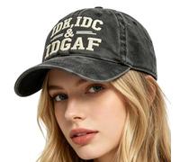 IDK IDC IDGAF Vintage Embroidery Hat Baseball Cap Funny Trucker Hats Black